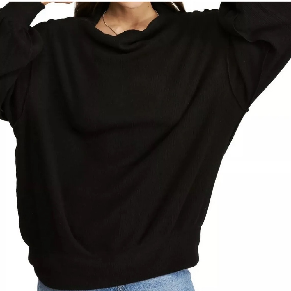 Free people we the free black ribbed sweater